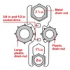 HAUTMEC 3 Way Plumber's Sink Strainer Wrench/Spud Wrench, Fits 1-3/4