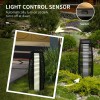 Auto On/Off LED Solar Floor Lamp Outdoor Rattan Garden Lantern