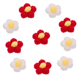 Beavorty 10pcs Flower Hairpin Accessories Handmade Crochet Puff Flower Brooch Decor for Elegant Girls Dressing for Hairpin Decoration and Creative Projects