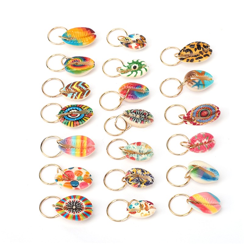 20pcs Shell Dreadlocks Ring DIY Cute Exqusite Hair Braiding Pendant