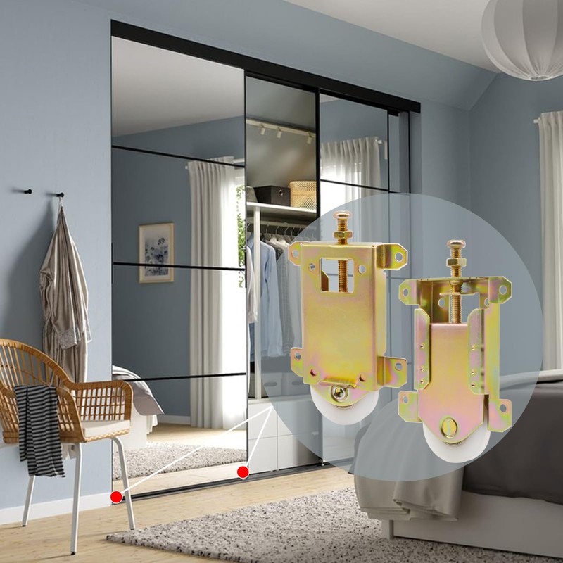 Sliding Mirror Closet Door Rollers Replacement Hardware Fits Contractors Part