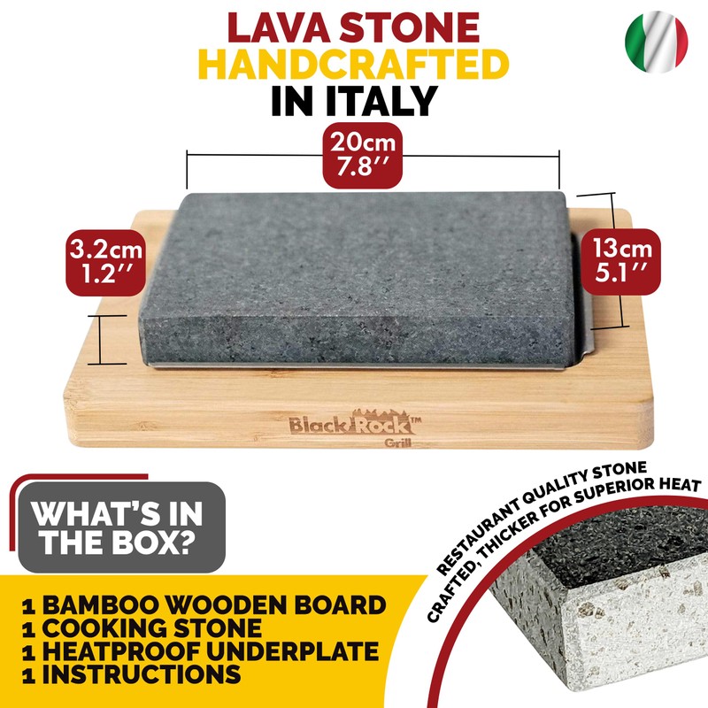 Black Rock Grill Restaurant-Grade Hot Stone Set - Extra-Thick Lava