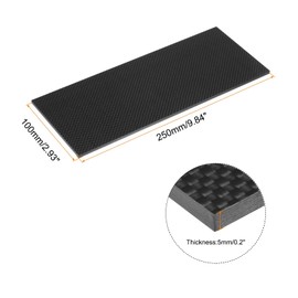 sourcing map 1 Pcs Carbon Fiber Sheet 100x250x5mm Glossy Surface Pultruded Flat Carbon Fiber Board Plate Plain Weave Panel Sheet for Kites RC Airplane