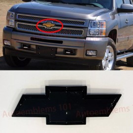 AUTO Front Bowtie Emblem Gloss Black 2007-13 Silverado 1500 & 2007-2010 2500HD 3500HD