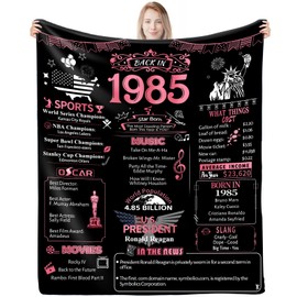 40th Birthday Gifts for Women, Soft Comfortable Throw Blanket, Birthday Decorations for Her Wife, 40 Year Old Birthday Decorations Blanket 60"X50", Back in 1985