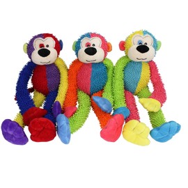 Dog Toys for Medium to Large Breeds 17 Inch Long Limb Monkey - Interactive Tug Play Squeak (1 Random Color Toy - Seller's Choice)