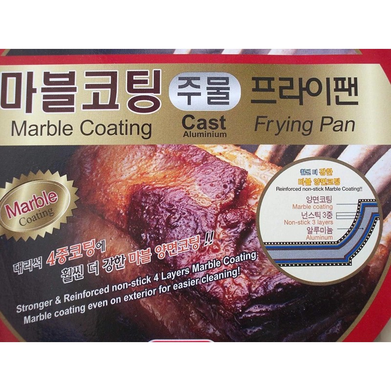 KW Ceramic Marble Coated Cast Aluminum Non Stick Wok 34