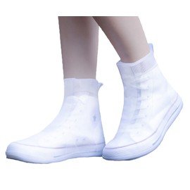 Reusable Waterproof Shoe Covers for Mens Womens, Outdoor Shoe Cover for Rain, Cover for Shoes in Rain White X-Large