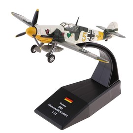 zalati Fighter Plane 1:72 Fighter Plane with Display Stand Holder for Germany Piston Model BF-109 Aeroplane Decor Gifts Toy from 14 Years