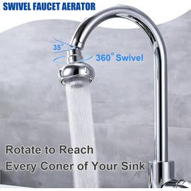 Adaptador extensor de grifo de cocina, aireador giratorio 360, boquilla de grifo de ahorro de agua, adaptador de extensores de grifo de cocina de fácil instalación