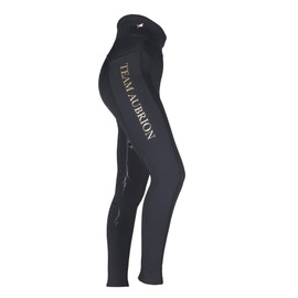 Shires Aubrion Team Young Rider Winter Riding Tights - Black 9-10 Years