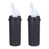 2 Pcs Car Tissues Cylinder Leather Round Tissues Container Car