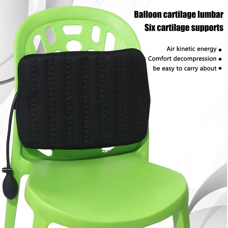 Portable Inflatable Lumbar Support Cushion Ergonomic Back Support Pillow for