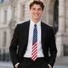 UETLRO Pre Tied Adjustable Men's Patriotic Neckties American Flag Ties