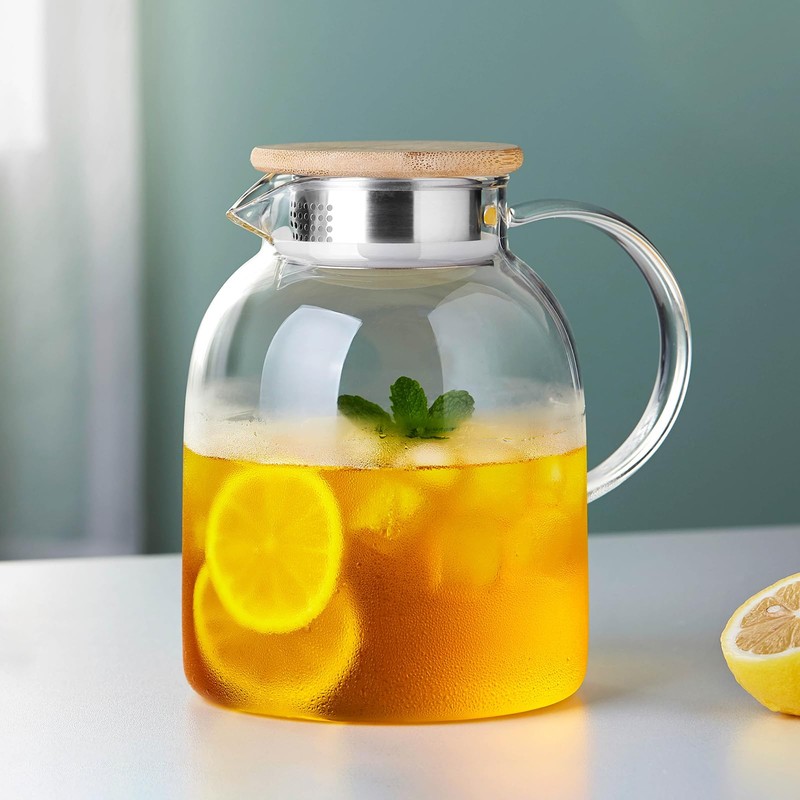 Large Glass Teapot with Infuser, Stovetop Safe, Thickened Heat Resistant