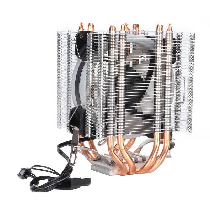 CPU Air Cooler Dual Tower 4 Heatpipes LED Light CPU