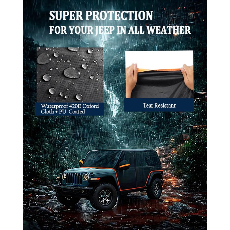 Cab Cover for Jeep Wrangler Cover 4 Door Waterproof 2007-2025