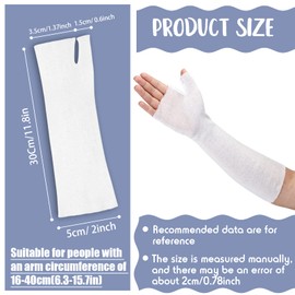 Nuanchu Tubular Stockinette Tubing Cotton Stockinette for Pre Wrap Use Elastic Arm Cast Stockinette for Arm Wrist Thumb Spica Stockinette Tubing Soft Wrist Arm Wraps (20 Pcs, 2 x 11.8 Inch)