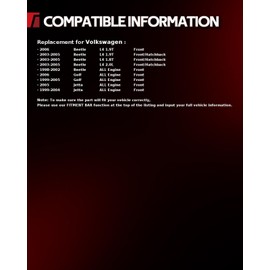 Torchbeam Front Struts Amortiguadores Delanteros Shocks Absorber Replacement for Volkswagen Golf 1999-2006 171525 * 2