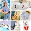 Morcheiong 12Pcs Cross Patches Iron On Cross Embroidered Applique Patch