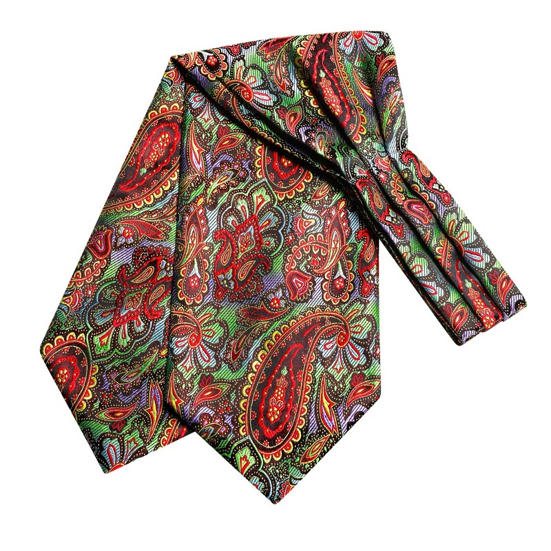 Hi-Tie Ascot Lapel Pin Set Mens Cravat Ties for men