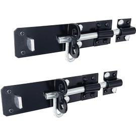 IRONTITE® 2 Pack Black Brenton Bolt Gate Bolt 150mm (6"), Ideal Door Bolt Lock For Gates, Sheds, Barns etc. Heavy Duty Gate Lock Bolts. Garden Gate Bolts For Wooden Gates Including Fixings.