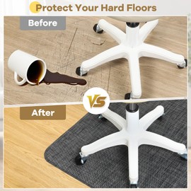 BesWin Large Office Chair Mat for Hardwood Floor, 48" x 60" Desk Floor Mat for Rolling Chair, Heavy Duty Anti-Slip Floor Protector Rug for Home Office, Black