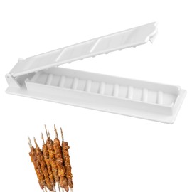 Kabob Maker, Thick Plastic Kebab Maker Press, Manual Kabob Mould, Easy to Use for Barbecue Newbies, Turkish Kebab (White)