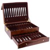 Silverware Storage Box,2 Layers Wooden Silverware Chest with Drawer,Silverware Case