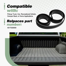 6.4 FT Rubber Double Leaf Truck Cap Rear Door Bottom Frame Seal Strip with T-Channel Replace 4017020000