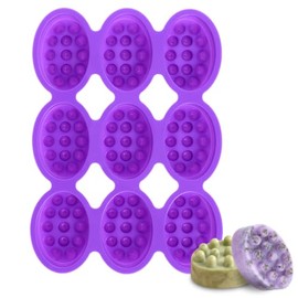 Hemobllo Molde De Jabón De Masaje Molde Reutilizable De Silicona Con 9 Cavidades Para Hacer Jabones Artesanales Diy Antiadherente Fácil De Desmoldar Y Limpiar 9.84 X 7.20 X 1.37 in