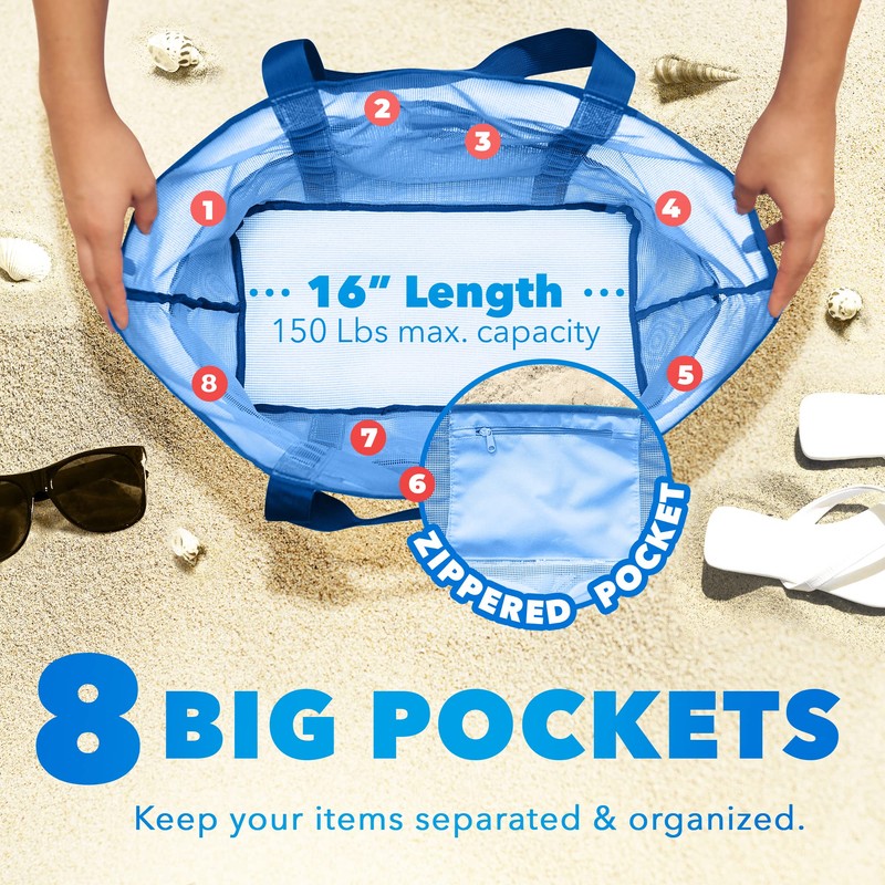 Dejaroo: Mesh Sand Free Bag - Strong Lightweight Tote For