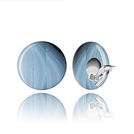 Retro Gro√ü Runde Clip Ohrringe - Ohrclips Ohne Ohrl√∂cher f√ºr Damen (Stil 16 - Blau)