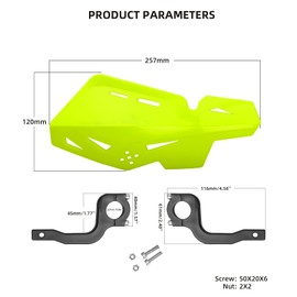 PRO CAKEN Universal 7/8" 22mm and 1 1/8" 28mm Handle Bar Hand Guards Nylon Bracket for Dirt Bike Motocross ATV for SX SXF EXC XCW-Bright Green
