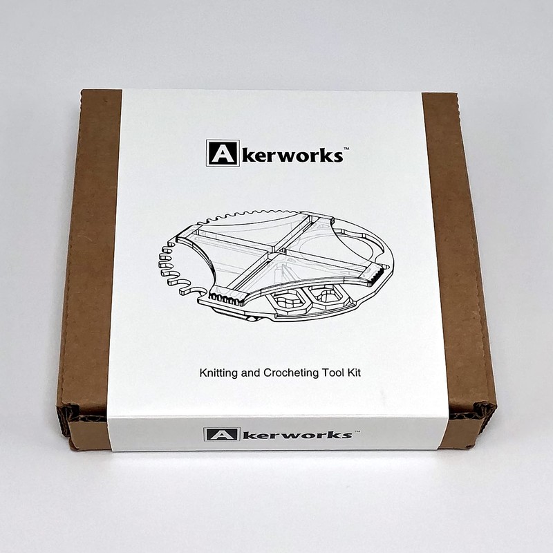 Akerworks Knitting and Crocheting Tool Kit Including Slip-Resistant Gauge