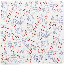 濱 Pattern Japanese taoru semiuxossyu Red Berries Gray