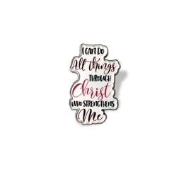 WIRESTER Cute Metal Enamel Lapel Pin Brooch Badge Pin for Men Women Clothing Bags Hats Backpack Decorations - Christian Bible Verses Philippians 4:13