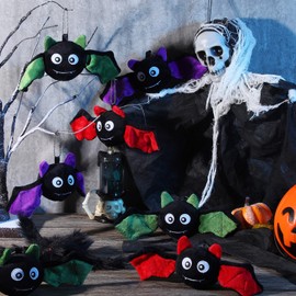 12 Pieces Plush Bat Toy Stuffed Animals Cute Bat Plushie Soft Stuffed Bat Plush Doll for Little Teens Birthday Gift, 10.6 Inch, Purple, Black, Green, Red