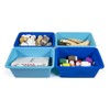 Humble Crew Small Plastic Storage Bins, Set of 4, Navy/Teal