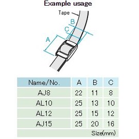 [NIFCO] ニフコ AJ15 プラスチック アジャスター 黒 15mm巾用 ベルトの長さ調節などに