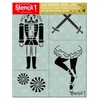 Stencil1 Nutcracker 4 Pack Set Stencil – Reusable Winter Christmas