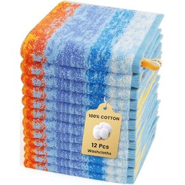 Semaxe Juego Paños Lavado 100 Algodón Lazos Colgar Etiquetas Inteligentes Toallas Faciales Suaves Absorbentes Paquete Caja Regalo Paño Campo Trigo