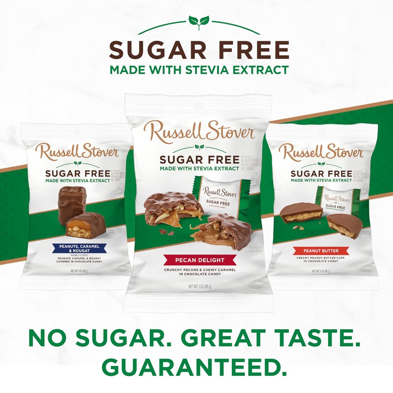 Russell Stover Sugar Free Pecan Delight, 3-Ounce Peg Bags (Pack