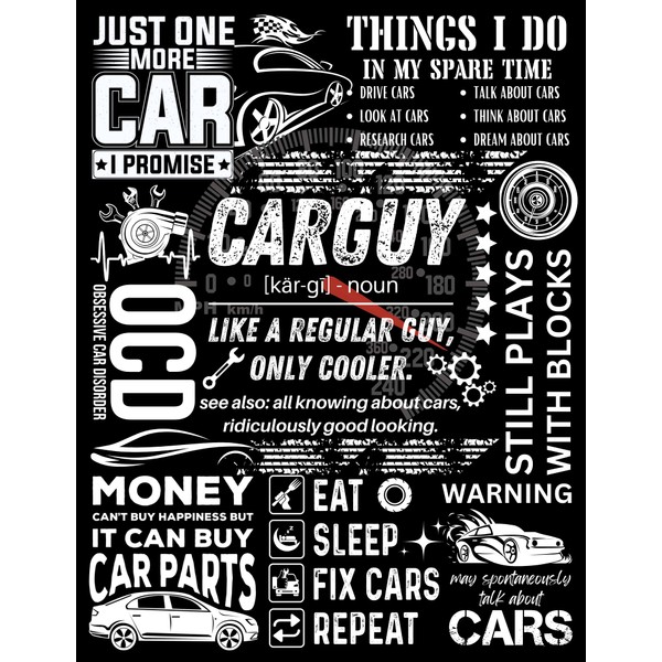 Huglanket Car Guy Gifts Throws for Men, Flannel Blanket for