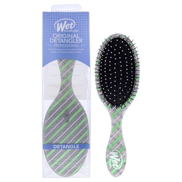 Wet Brush Holiday Glamour Hair Brush, Green Stripe