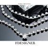 Fdesigner Cadena de cabeza de plata con diamantes de imitación