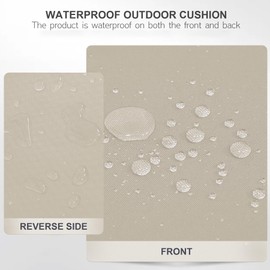 Favoyard Outdoor Bench Cushion 45 x 18 Inch Waterproof Patio Furniture Cushions 3-Year Color Fastness Garden Sofa Settee Couch Swing Pads with Handle and Adjustable Straps, Beige
