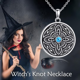 YFN Viking jewellery Viking necklace Necklace with Celtic witch knot, sterling silver pagan witch, witch pendant, jewellery for women and girls
