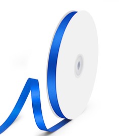 Quhora 3/8" x 100 Yards Satin Ribbon - Royal Blue Silk Ribbon with Spool - Ideal for Gift Wrapping, Floral Bouquets, Crafts, Wedding Party Decorations, Christmas and Sewing Projects