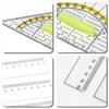 Pack of 2 Plastic Rulers, 2 Triangle Rulers, Ruler Transparent